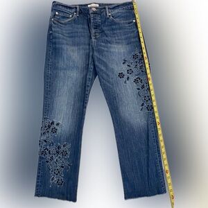 LOFT Embroidered Boyfriend Jeans Button Fly | Sz 29 / 8